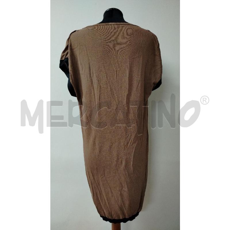 VESTITO DONNA LIVIANA CONTI MARRONE LINEE NERE FONDO | Mercatino dell'Usato Roma cinecitta' 2