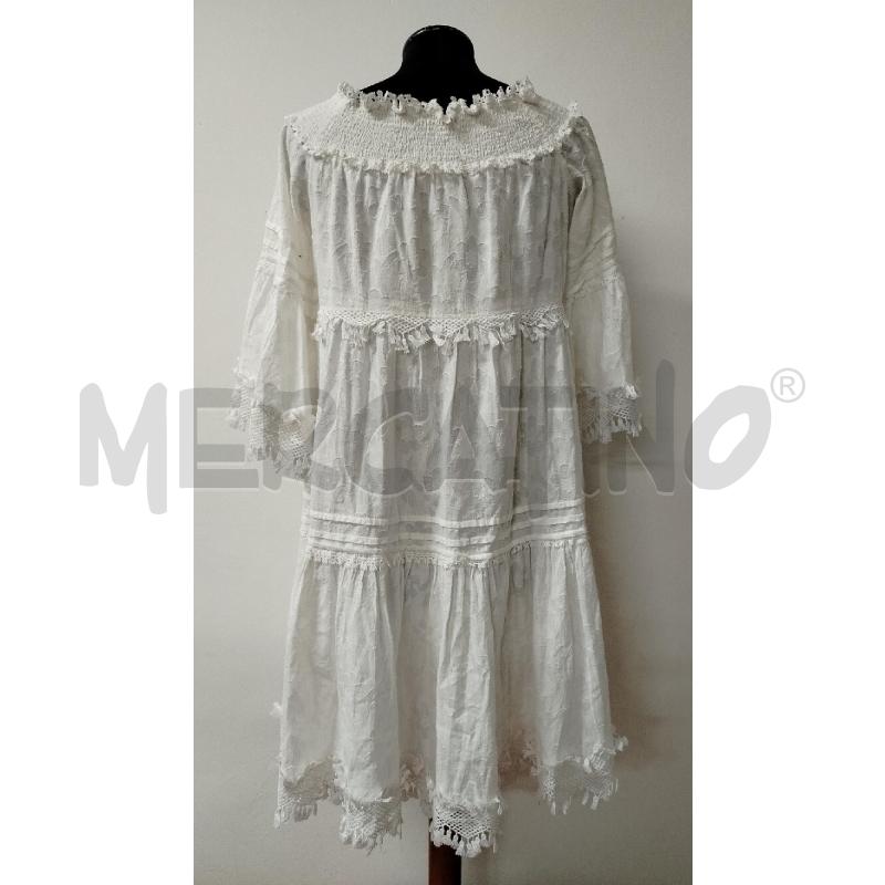 VESTITO DONNA LUISA SPAGNOLI BIANCO SC/ELAST PIZZO BORDI | Mercatino dell'Usato Roma cinecitta' 2