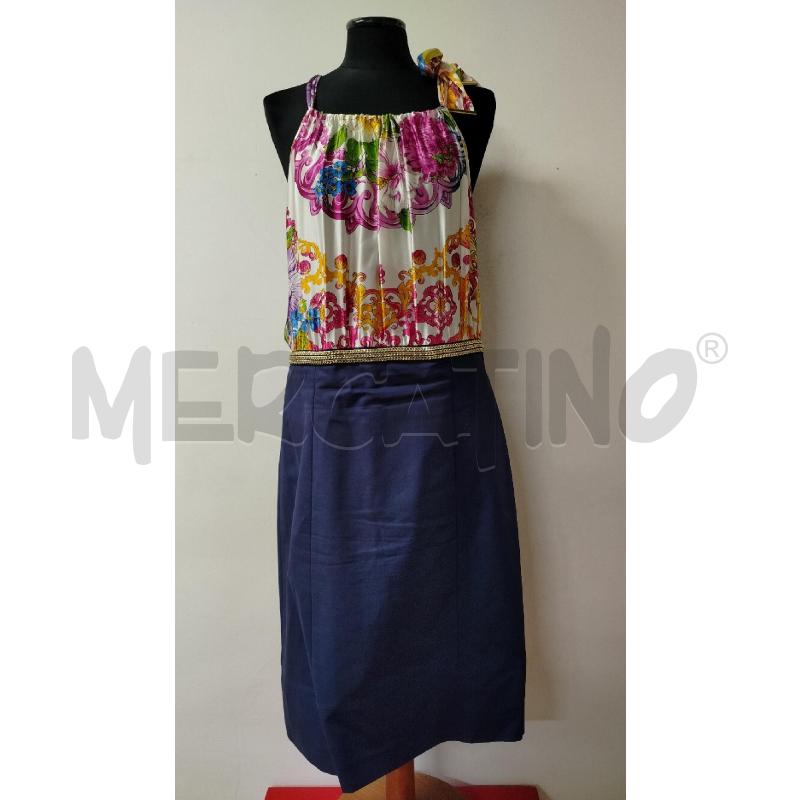 VESTITO DONNA LUISA SPAGNOLI BLU FIORI | Mercatino dell'Usato Roma cinecitta' 1