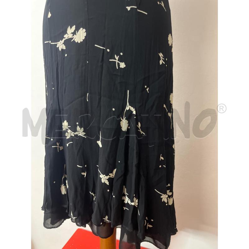 VESTITO DONNA LUISA SPAGNOLI NERO FIORI BIANCHI LACCETTO FRONT | Mercatino dell'Usato Roma cinecitta' 3