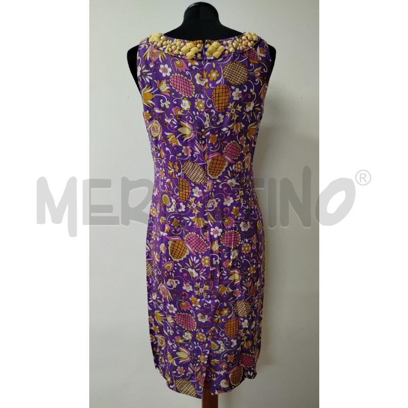VESTITO DONNA LUISA SPAGNOLI VIOLA FLOREALE SETA | Mercatino dell'Usato Roma cinecitta' 2