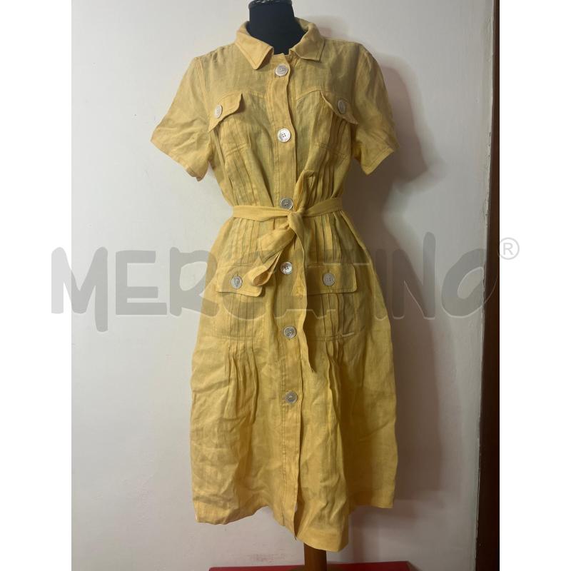 VESTITO DONNA MARELLA SENAPE TASCHE BOTT MAXI PLISSE | Mercatino dell'Usato Roma cinecitta' 1