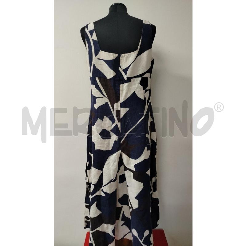 VESTITO DONNA MAXMARA PANNA FOGLIE BLU MARRONI | Mercatino dell'Usato Roma cinecitta' 2