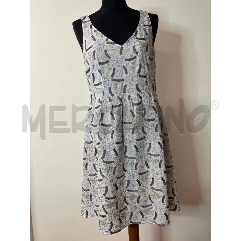 VESTITO DONNA MAX&CO BIANCO RICAMI FIORI VIOLA | Mercatino dell'Usato Roma cinecitta' 1