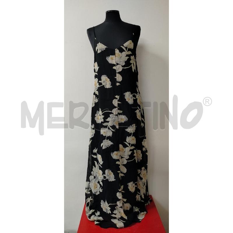 VESTITO DONNA MAX&CO NERO FIORI BIANCHI LUNGO | Mercatino dell'Usato Roma cinecitta' 1