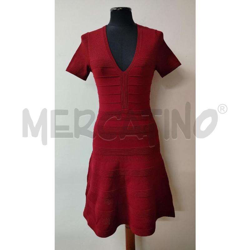 VESTITO DONNA SANDRO ROSSO SCURO TRAFORAT SCOLLO COSTIN  | Mercatino dell'Usato Roma cinecitta' 1