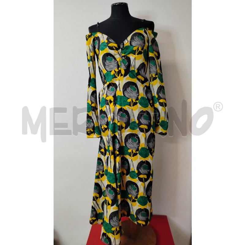 VESTITO DONNA SPORTMAX LUNGO FOHLIE GIALL VERD GRIG  | Mercatino dell'Usato Roma cinecitta' 1