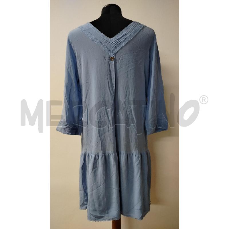 VESTITO DONNA TWINSET AZZURRO SETA SCOLLO V PLISSETTATO | Mercatino dell'Usato Roma cinecitta' 2