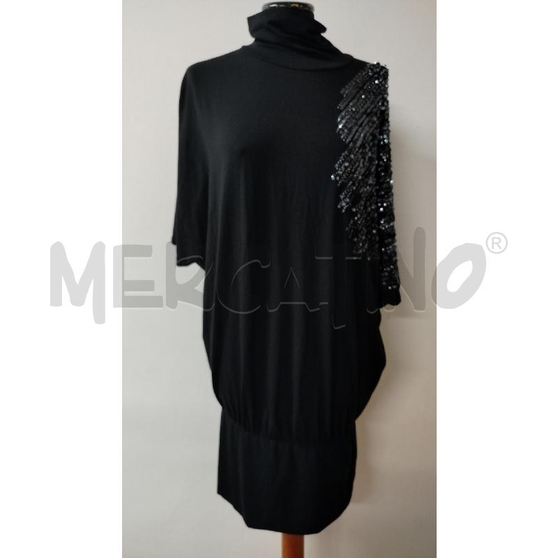 VESTITO DONNA TWINSET NERO PAILLETTES STRASS SPALLA | Mercatino dell'Usato Roma cinecitta' 1