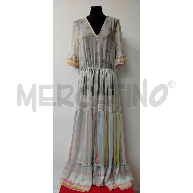VESTITO DONNA TWIN SET BEIGE TRASP FIORI GIALLI RIGHE  | Mercatino dell'Usato Roma cinecitta' 1
