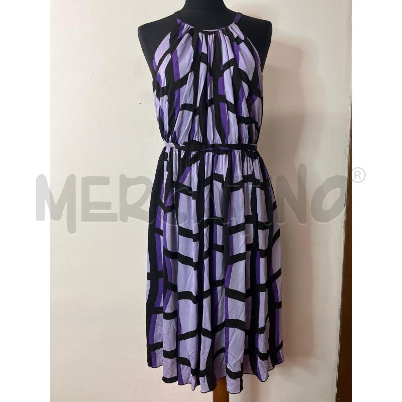 VESTITO DONNA VERSACE VIOLA FIGURE GEOMETRIC  | Mercatino dell'Usato Roma cinecitta' 1