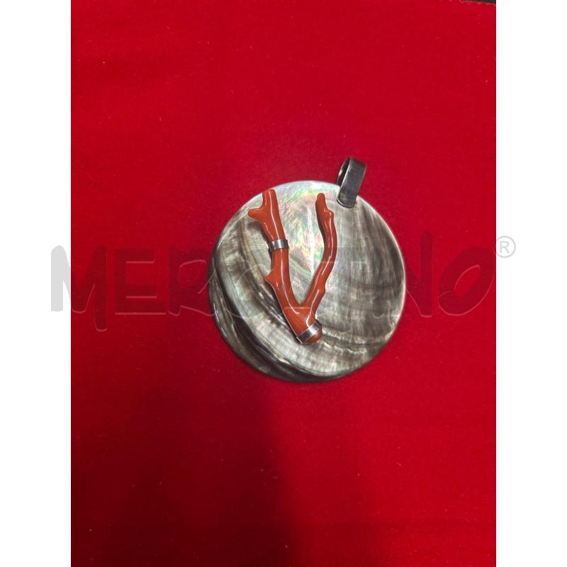CIONDOLO ARGENTO CORALLO MADREPERLA | Mercatino dell'Usato Tivoli 2