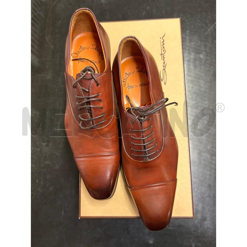 SCARPE UOMO SANTONI PELLE MARRONE  | Mercatino dell'Usato Tivoli 1