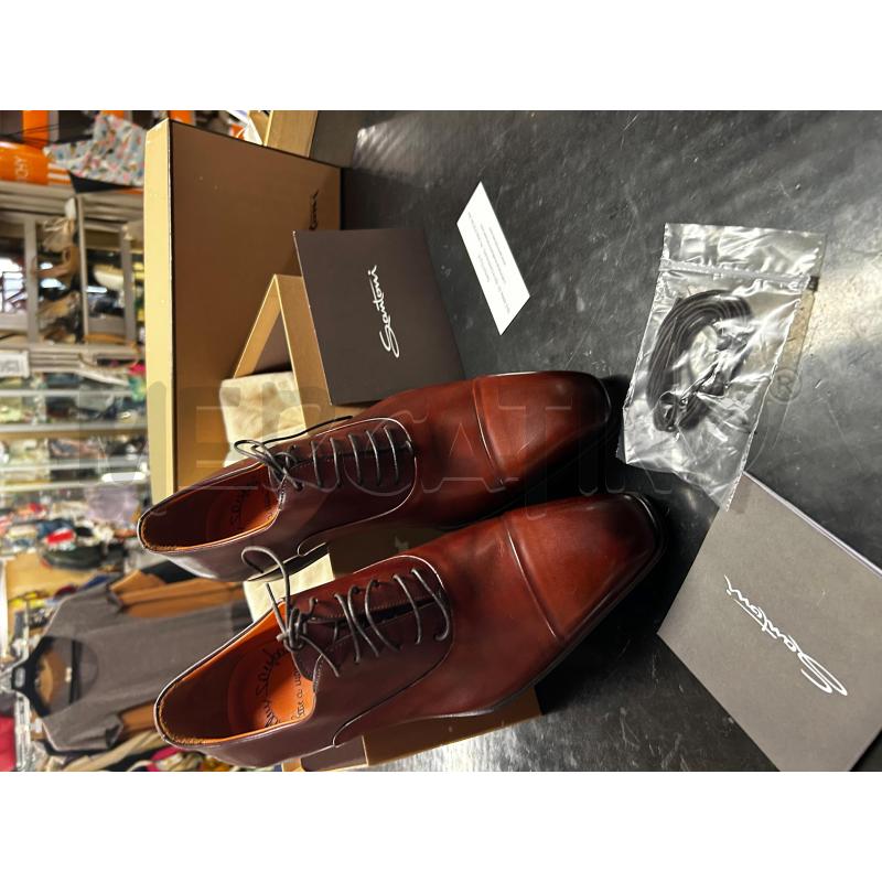 SCARPE UOMO SANTONI PELLE MARRONE  | Mercatino dell'Usato Tivoli 4