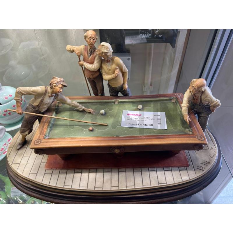 SCULTURA CAPODIMONTE BRUNO MERLI 50 CM GIOCATORI DI BILIARDO | Mercatino dell'Usato Tivoli 1