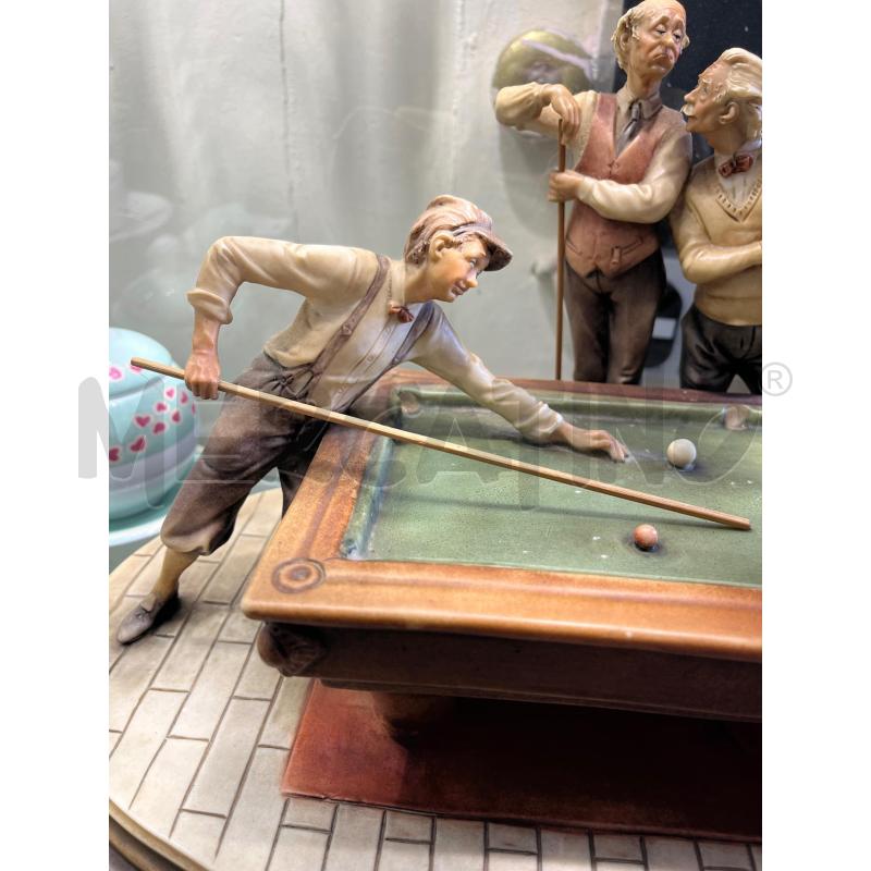 SCULTURA CAPODIMONTE BRUNO MERLI 50 CM GIOCATORI DI BILIARDO | Mercatino dell'Usato Tivoli 5
