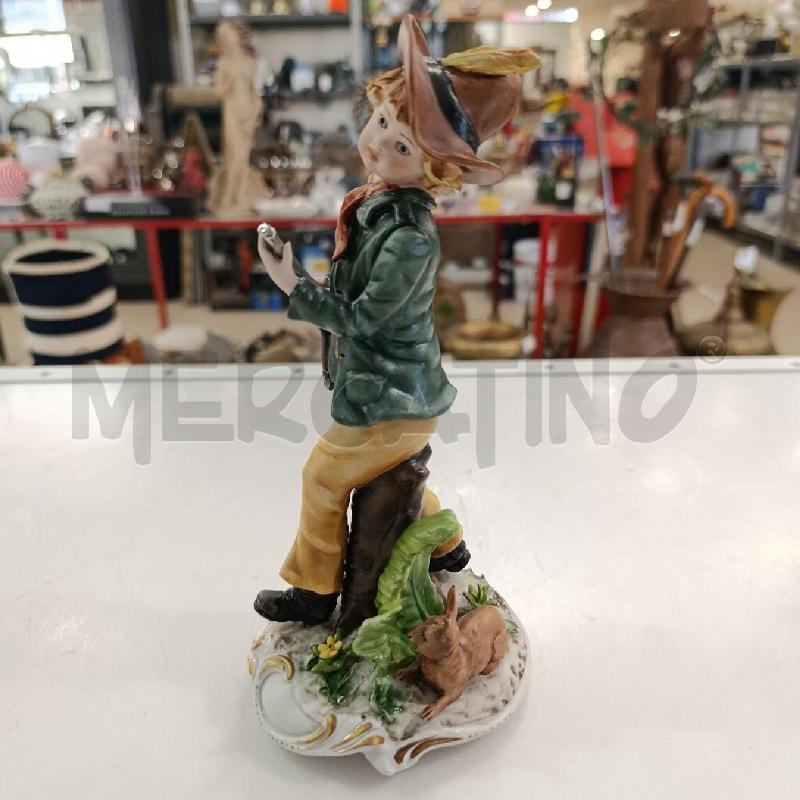 STATUETTA CAPODIMONTE RAGAZZO CACCIATORE FIRMATA 22 CM | Mercatino dell'Usato Tivoli 2