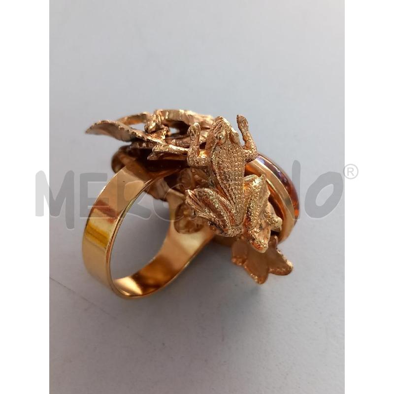 ANELLO DORATO AMBRA RANE | Mercatino dell'Usato Roma porta di roma 2