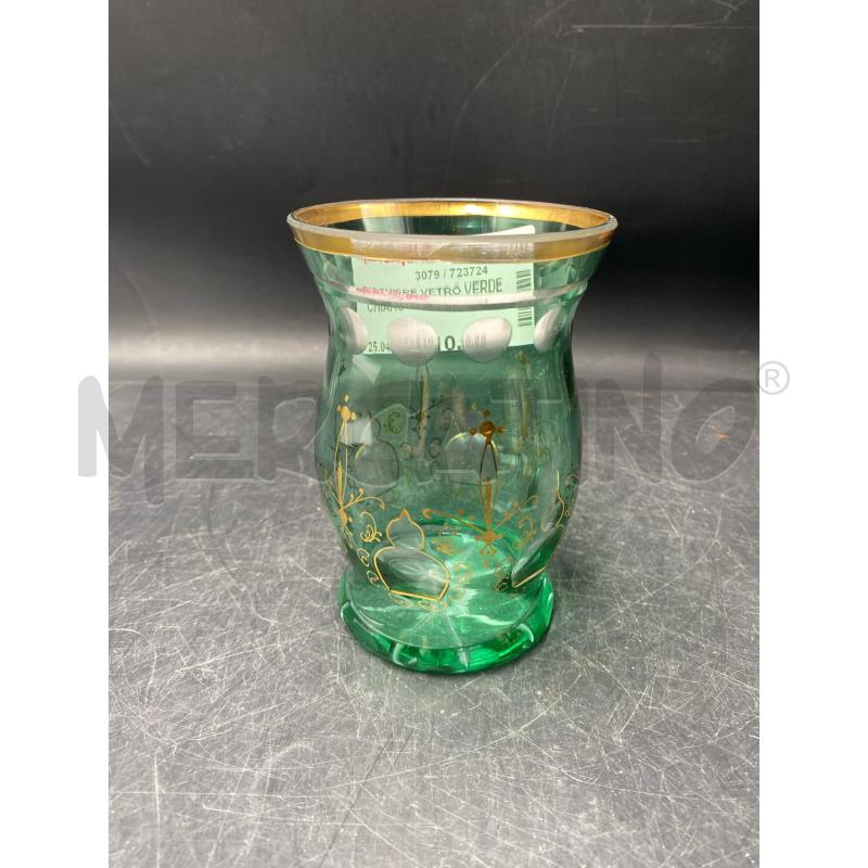 BICCHIERE VETRO VERDE CHIARO | Mercatino dell'Usato Roma porta di roma 1