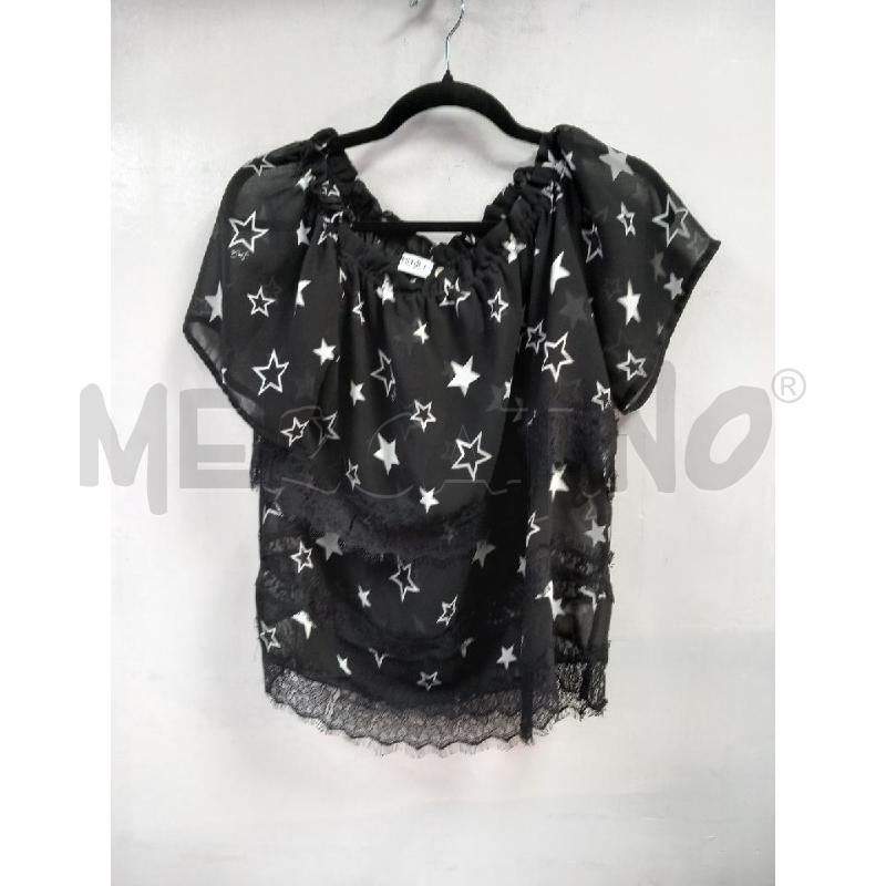 BLUSA D LIU JO NERO STELLE BIANCO | Mercatino dell'Usato Roma porta di roma 1