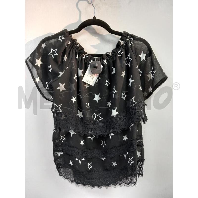 BLUSA D LIU JO NERO STELLE BIANCO | Mercatino dell'Usato Roma porta di roma 3