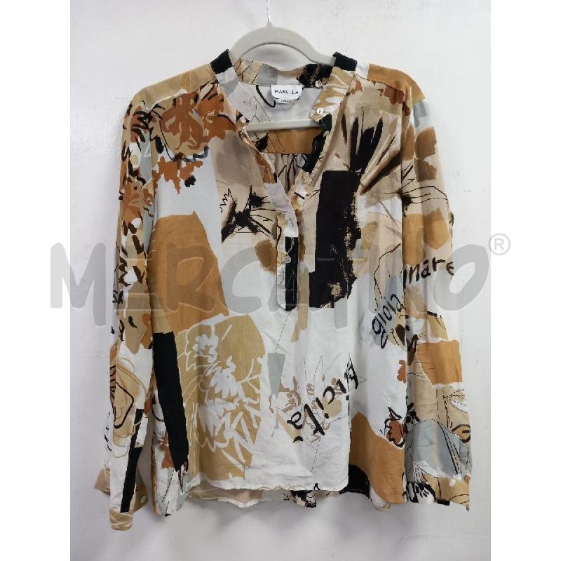 BLUSA D MARELLA BIANCO BEIGE FANTASIA PURA SETA | Mercatino dell'Usato Roma porta di roma 1