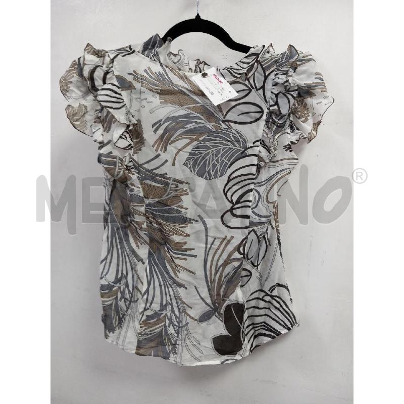 BLUSA D MARELLA BIANCO FANTASIA COTONE MISTO SETA | Mercatino dell'Usato Roma porta di roma 3