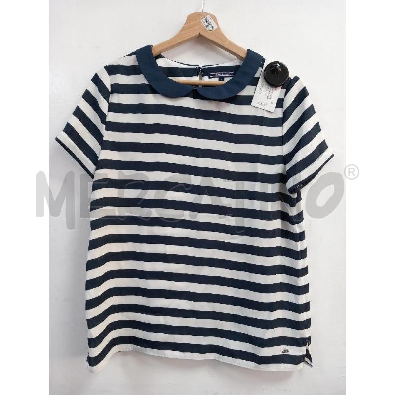 BLUSA D TOMMY HILFIGER BIANCO RIGHE BLU | Mercatino dell'Usato Roma porta di roma 1