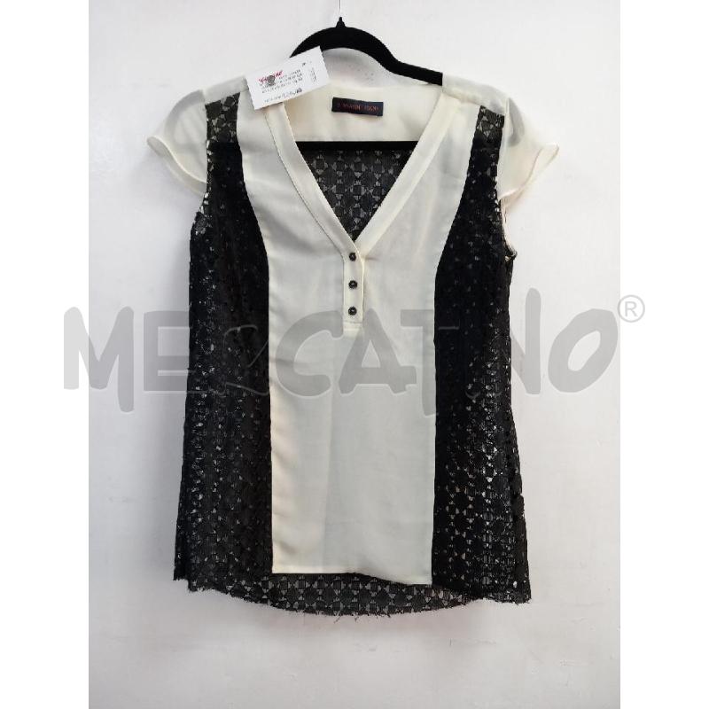 BLUSA D TRUSSARDI JEANS NERO BIANCO | Mercatino dell'Usato Roma porta di roma 1