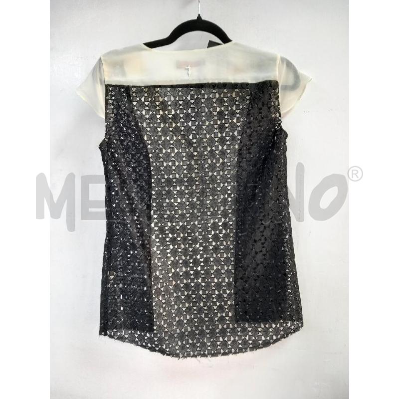 BLUSA D TRUSSARDI JEANS NERO BIANCO | Mercatino dell'Usato Roma porta di roma 3