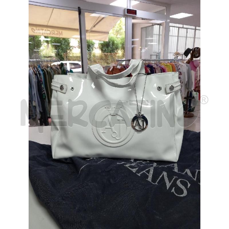 BORSA DONNA ARMANI BIANCA VERNICE | Mercatino dell'Usato Roma porta di roma 1