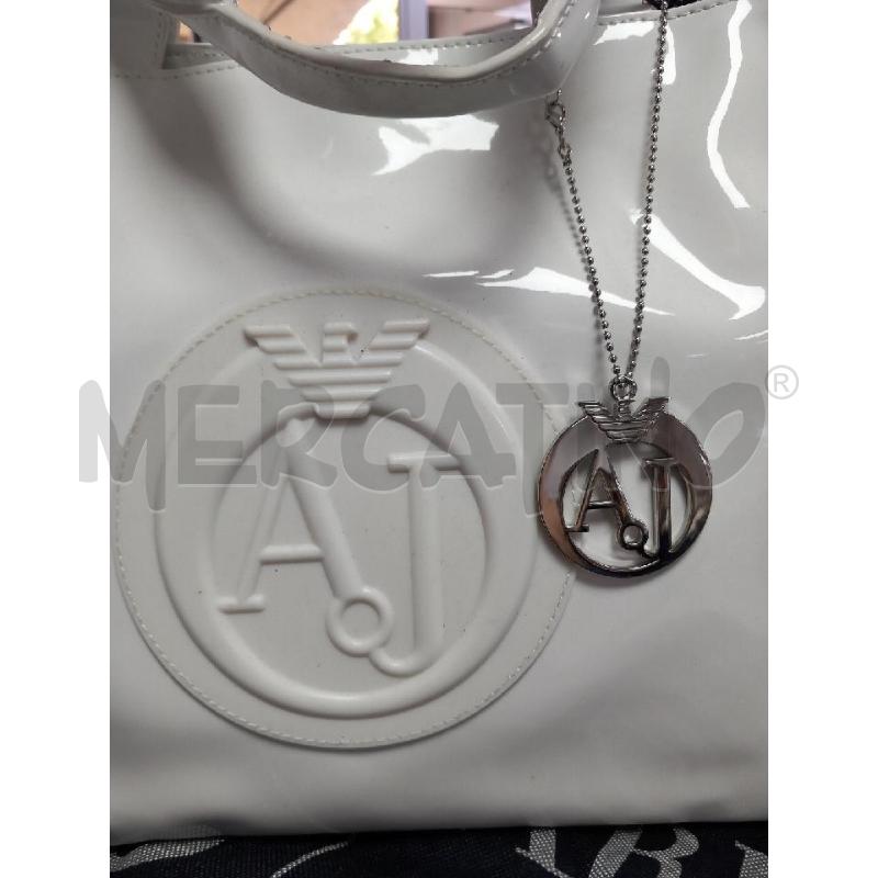 BORSA DONNA ARMANI BIANCA VERNICE | Mercatino dell'Usato Roma porta di roma 2