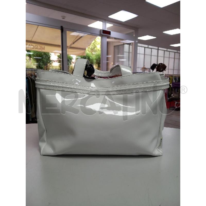 BORSA DONNA ARMANI BIANCA VERNICE | Mercatino dell'Usato Roma porta di roma 3