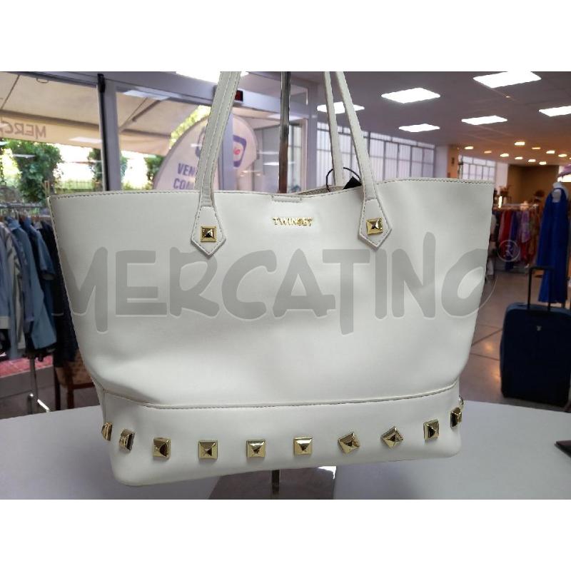 BORSA DONNA TWINSET BIANCA BORCHIE | Mercatino dell'Usato Roma porta di roma 1