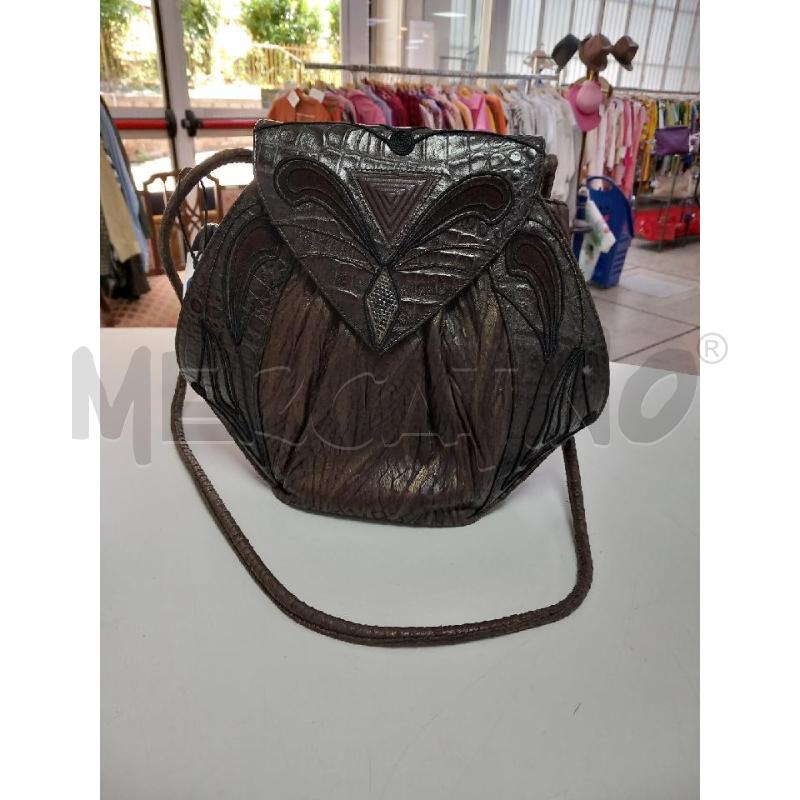 BORSA D BRACCIALINI MARRONE DORATO PELLE | Mercatino dell'Usato Roma porta di roma 1