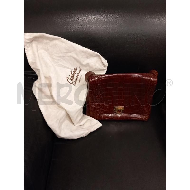 BORSA D CRISTINA PELLE MARRONE  | Mercatino dell'Usato Roma porta di roma 1