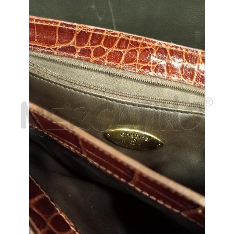 BORSA D CRISTINA PELLE MARRONE  | Mercatino dell'Usato Roma porta di roma 5