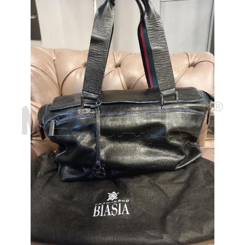 BORSA D FRANCESCO BIASIA NERO PELLE  | Mercatino dell'Usato Roma porta di roma 1