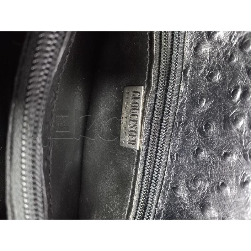 BORSA D GLOUCESTER NERO PELLE STRUZZO | Mercatino dell'Usato Roma porta di roma 3
