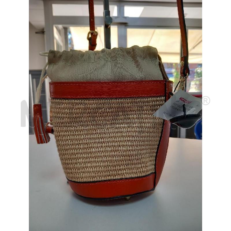BORSA D LE NOM VIMINI PELLE ARANCIO | Mercatino dell'Usato Roma porta di roma 2