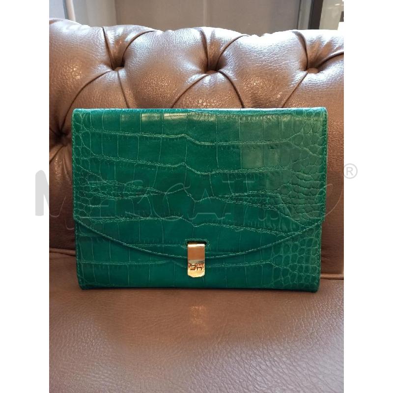 BORSA D SONIA RYKIEL VERDE PELLE | Mercatino dell'Usato Roma porta di roma 1