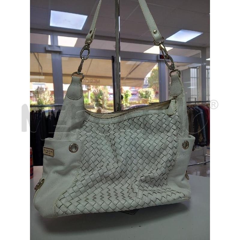 BORSA D TOSCA BLU BIANCO INTRECCIO | Mercatino dell'Usato Roma porta di roma 1