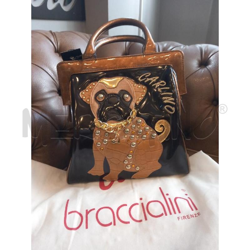 BORSA D TUA BRACCIALINI VERNICE CARLINO MARRONE | Mercatino dell'Usato Roma porta di roma 1