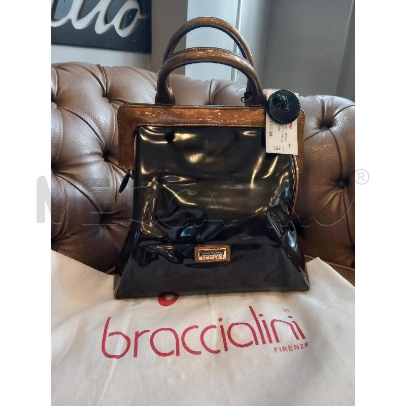 BORSA D TUA BRACCIALINI VERNICE CARLINO MARRONE | Mercatino dell'Usato Roma porta di roma 2