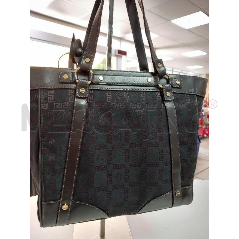 BORSA D VERSACE NERO MARRONE TELA FANTASIA GRECA | Mercatino dell'Usato Roma porta di roma 3