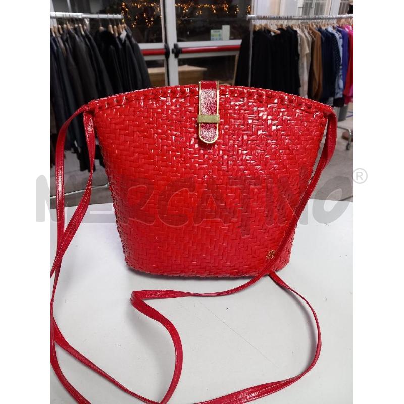 BORSA D VIMINI ROSSO VINTAGE | Mercatino dell'Usato Roma porta di roma 1