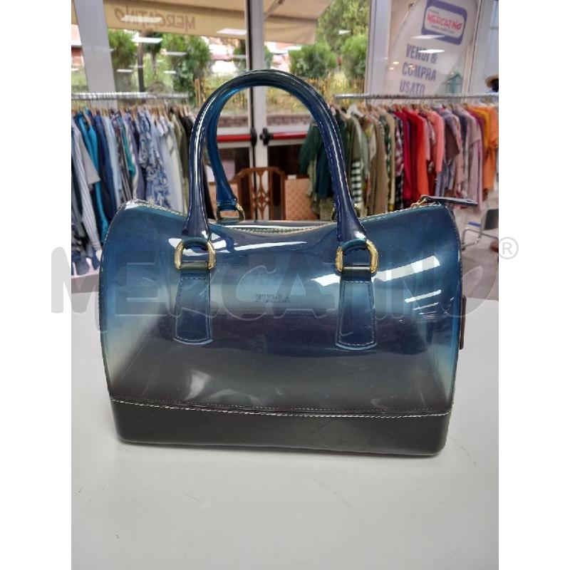 BORSA FURLA BAULETTO CANDY BAG BLU PLASTICA | Mercatino dell'Usato Roma porta di roma 1