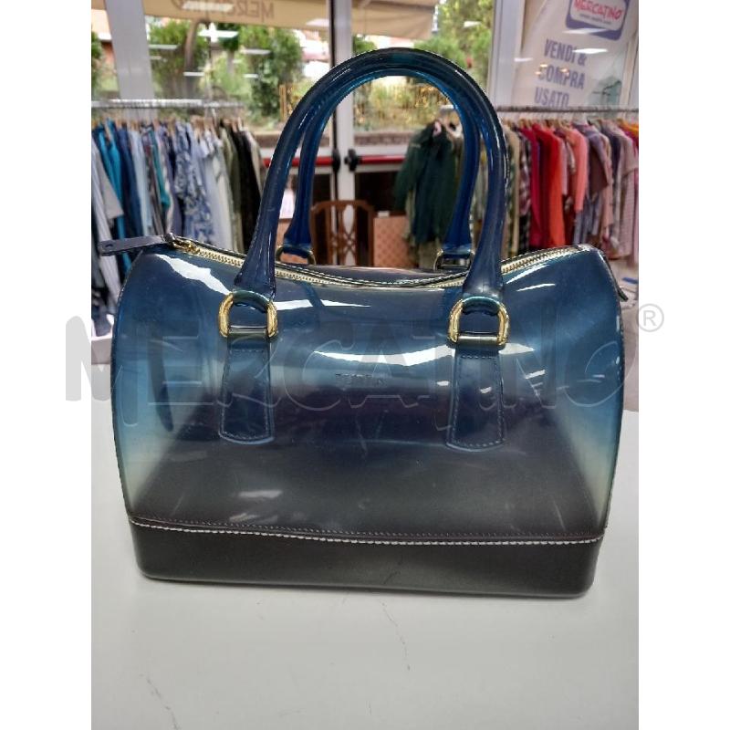 BORSA FURLA BAULETTO CANDY BAG BLU PLASTICA | Mercatino dell'Usato Roma porta di roma 4