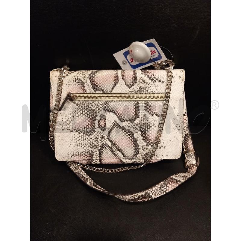 BORSETTA D GUESS BIANCO STAMPA PITONE ROSA | Mercatino dell'Usato Roma porta di roma 2
