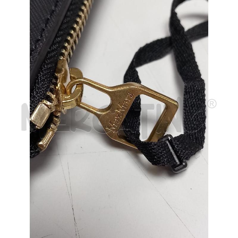 BORSETTA MAX MARA NERO PELLE BUSTA SAFFIANO | Mercatino dell'Usato Roma porta di roma 3